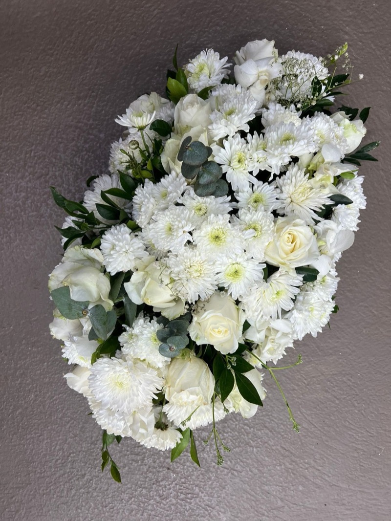 White rose and chrysanthemum wedding car bonnet spray